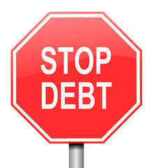 Stop debt concept.