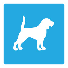 dog outline on blue background