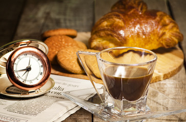 breakfast time with coffee cup