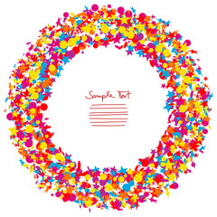 Confetti Wreath Dots & Stars Colour