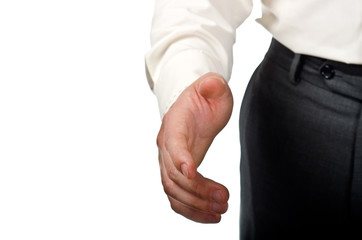 Businessman stretched hand