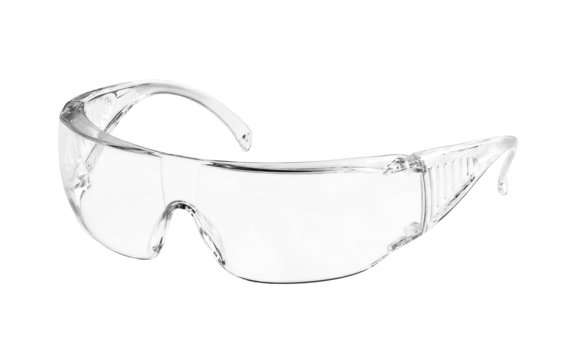 Protective eyeglasses isolated on white background