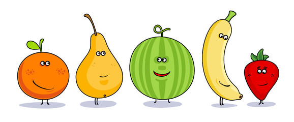 Funny cartoon vegetables symbols