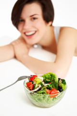 woman with salad