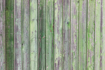 Green painted old wooden plank