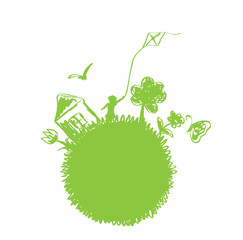 Obraz premium Green planet vector