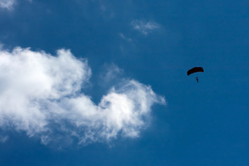 silhouette parachutist