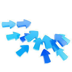 Arrow attention symbol isolated