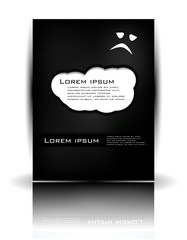 Vector cloud paper background and black card