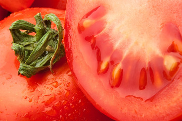 cut tomato closeup