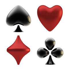 Fototapeta premium Set of four playing card suit signs