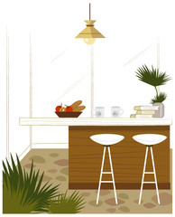 Breakfast on kitchen table