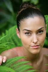 Fototapeta premium Woman in ferns