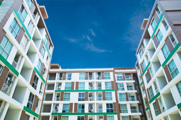 apartment house and blue sky