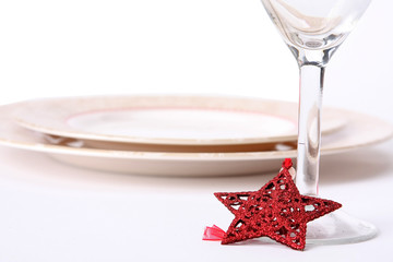 Glass goblets on the table
