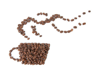 Symbol of coffee, white background