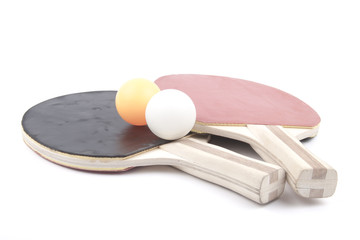 Ping pong paddles and balls