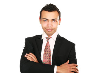 A portrait of a businessman standing