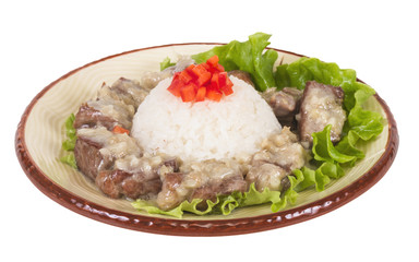 Rice and pork japanese style