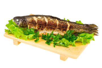 Roasted striped sea bass