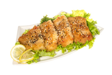 Roasted fish with lemon