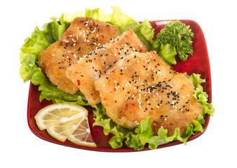 Roasted fish with lemon