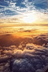 Papier Peint photo Lavable Ciel Heavenly sky seen through the windows of an airplane