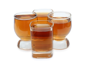 Whiskey in glasses cups