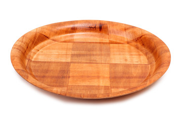 Wooden empty plate