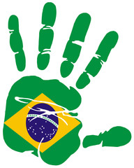Handprint flag of Brazil