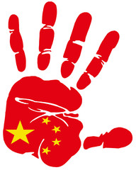 hand print flag of china