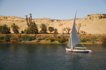 Falucca on the Nile River, Aswan, Egypt