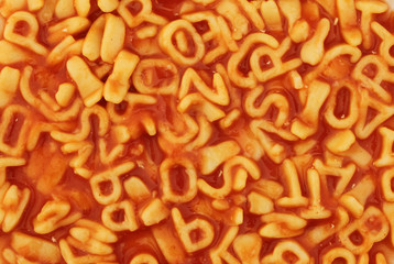 Alphabet spaghetti