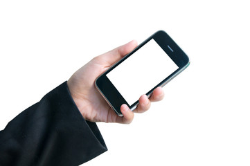 Hands working on a mobile telephone