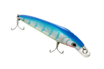 artificial fish silver blue and red