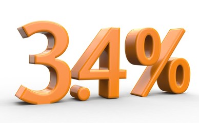 3.4 % 3d Schrift orange