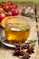 green tea infusion with food