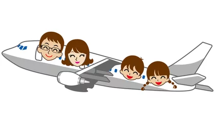 Photo sur Plexiglas Avion, ballon Avion de voyage en famille