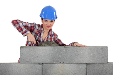 Female bricklayer