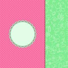 Vintage Pink Floral Invitation Card