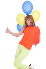 Fototapeta premium Beautiful woman with balloons