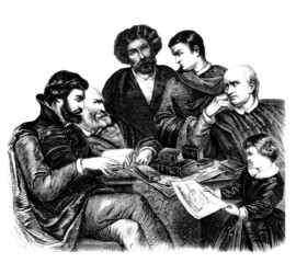 Fototapeta na wymiar Burgess Men - 19th century