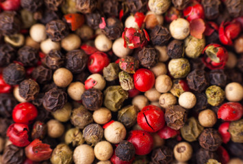 Macro closeup of colorful pepper