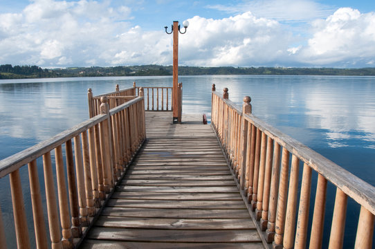Pier at Lllanquihue lake (Chile)