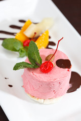 cherry ice cream with fruits