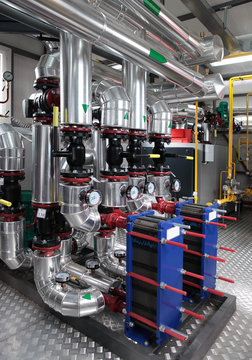 modern gas boiler room