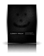 Vector smile paper background and black card