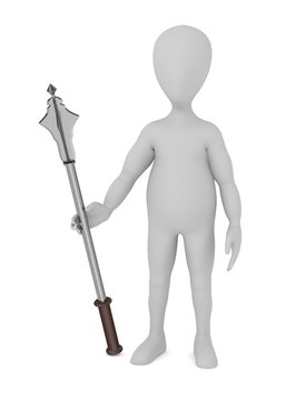 3d render of cartoon character with mace