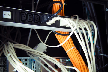 network server room routers and cables