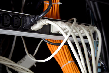 network server room routers and cables